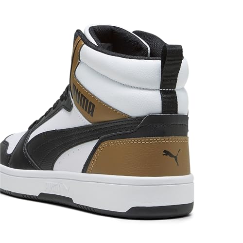 PUMA REBOUND V6 Mid Jr Scarpa da uomo basket in pelle nera e bianca