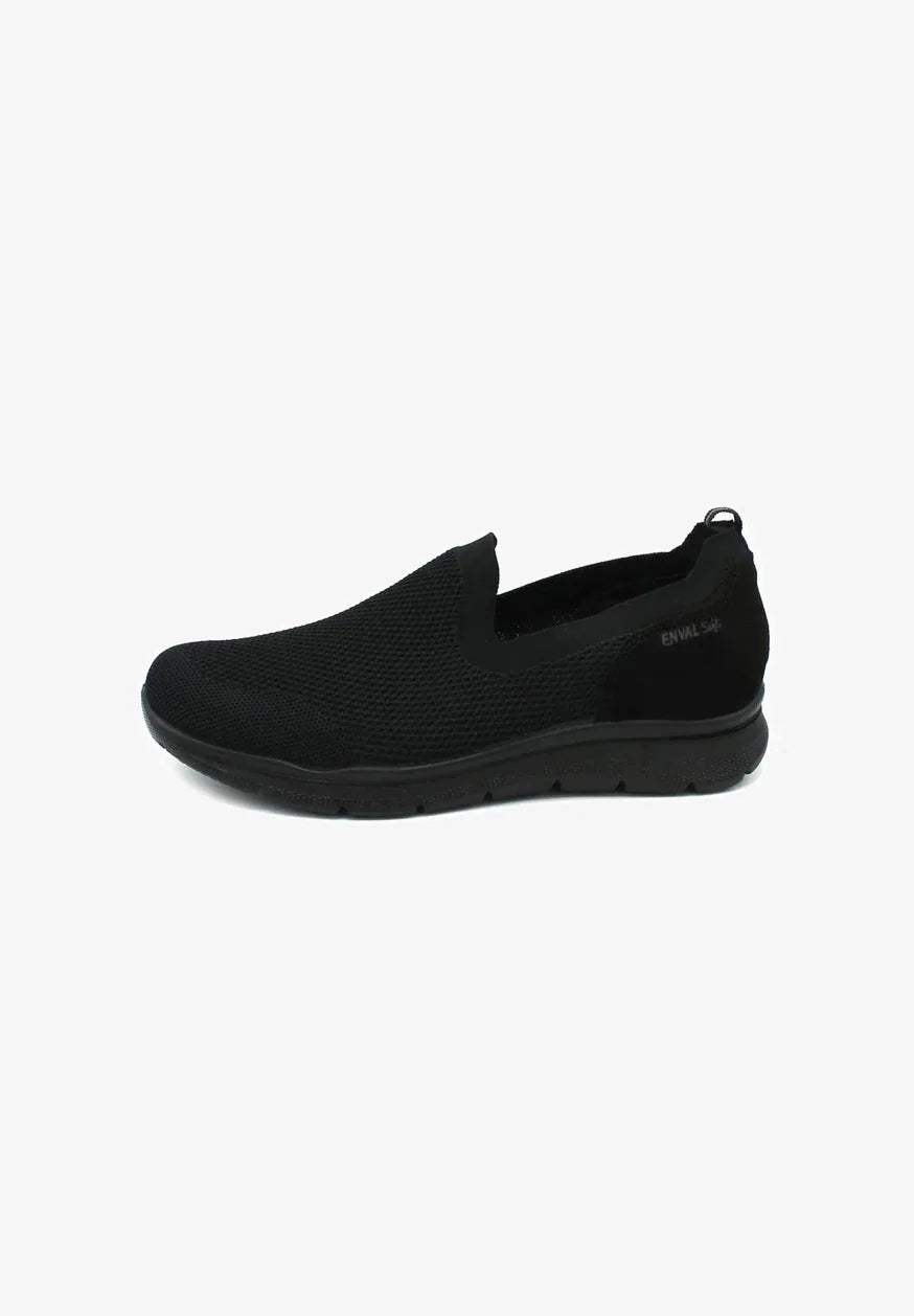 Mocassino ENVAL SOFT scarpa da uomo MADE IN ITALY tessuto elasticizzato Flyknit nero