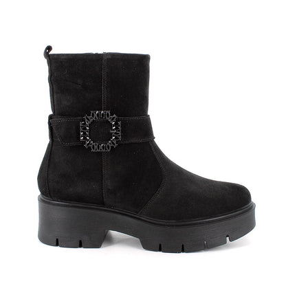 Tronchetto IGI&CO Stivale donna MADE IN ITALY in camoscio super nero