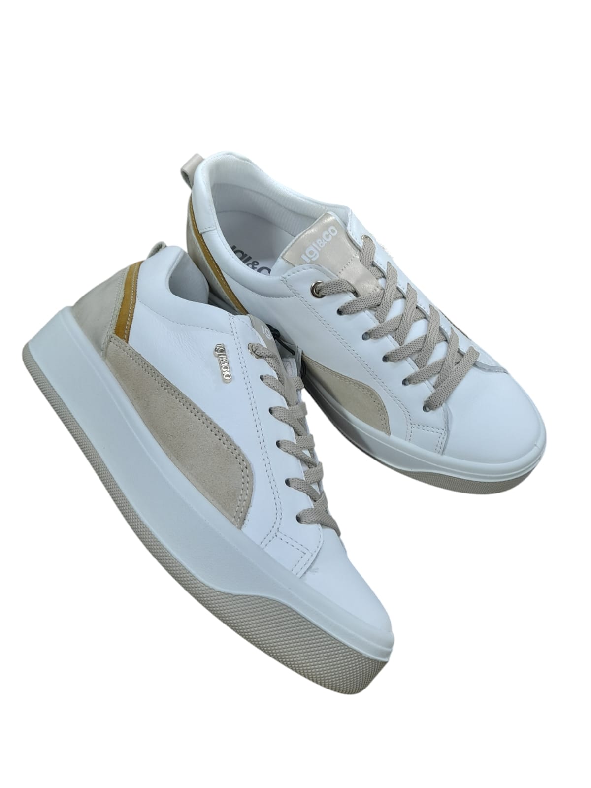 Sneakers IGI&CO scarpa sportiva donna MADE IN ITALY in pelle/nappa soft bianco