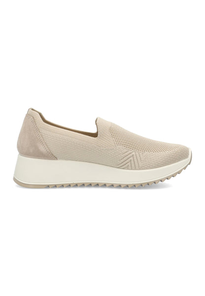 Mocassino ENVAL SOFT scarpa donna MADE IN ITALY tessuto elasticizzato Flyknit crema