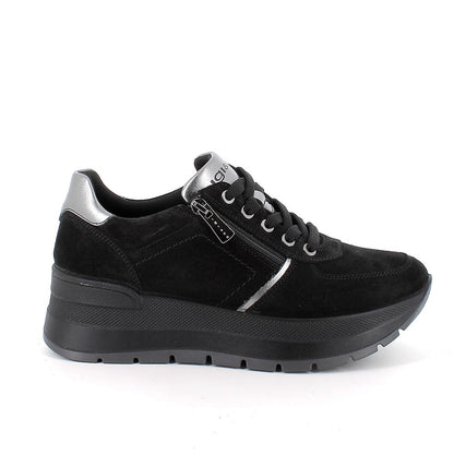 Sneakers IGI&CO scarpa sportiva da donna MADE IN ITALY in camoscio  nero