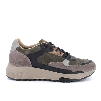 Scarpa uomo IGI&CO sneakers MADE IN ITALY in camoscio special fango e bosco