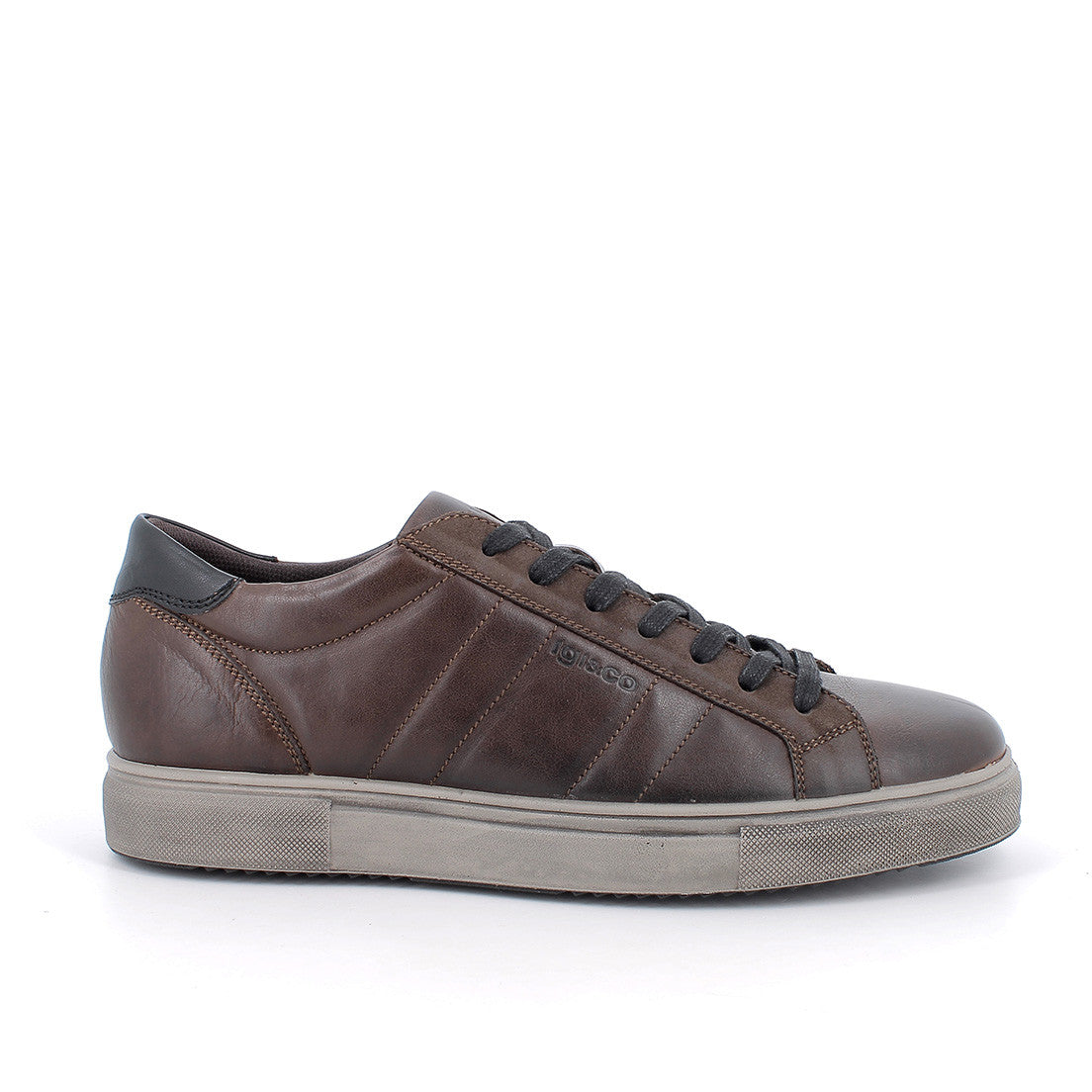 Scarpa uomo IGI&CO sneakers MADE IN ITALY in pelle di vitello rag caffe