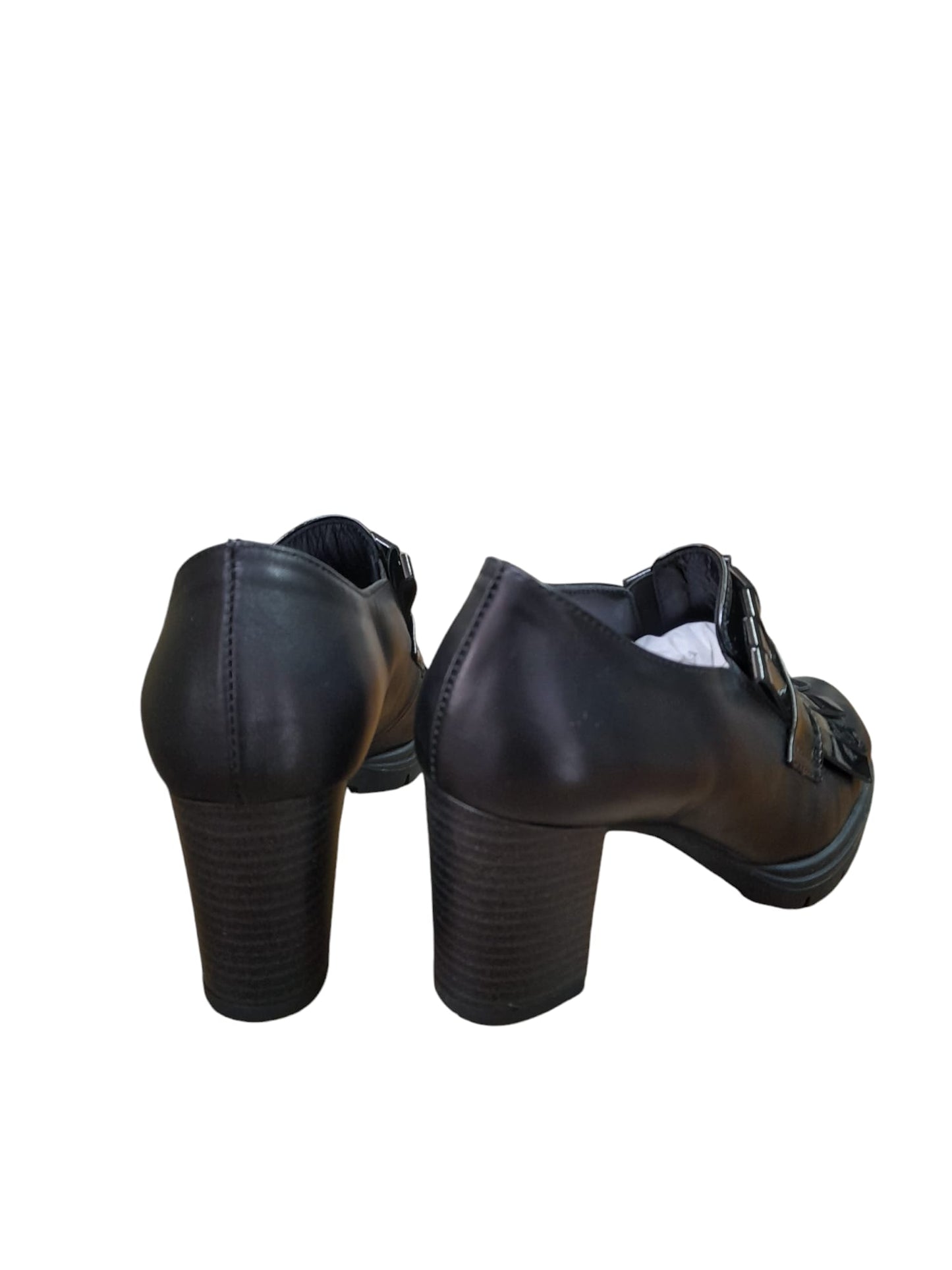 Mocassino/scarpotto IGI&CO scarpa donna a tacco MADE IN ITALY in pelle/vitello nero