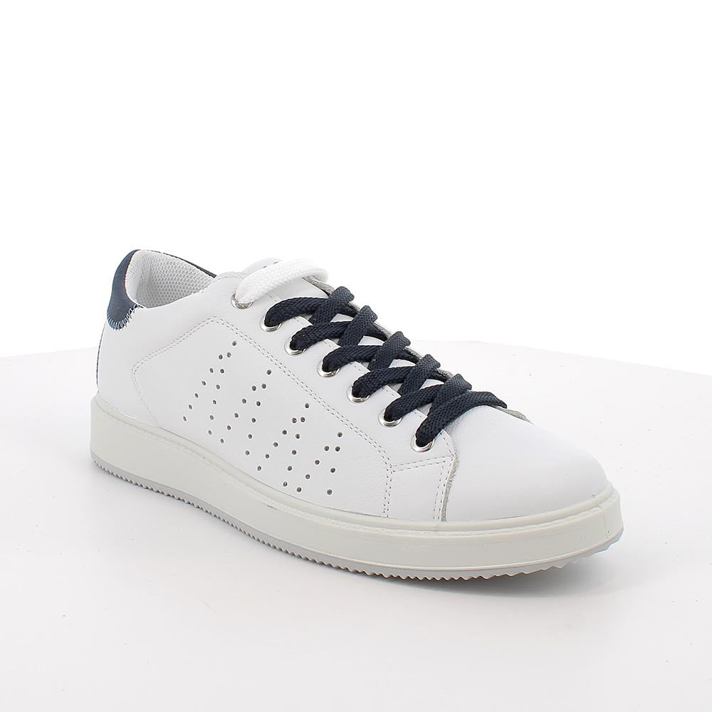 Sneakers IGI&CO scarpa uomo MADE IN ITALY in pelle fiore bottolato martin  bianco