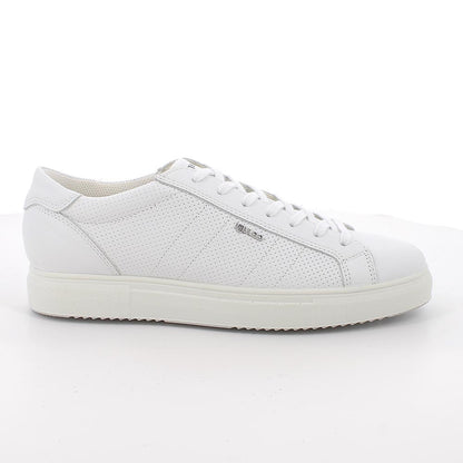 Sneakers IGI&CO scarpa sportiva uomo MADE IN ITALY in pelle fiore bottolato bianco