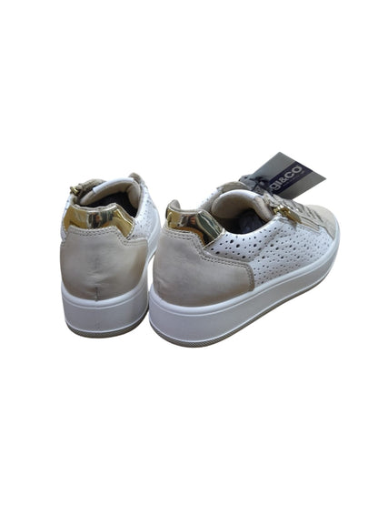 Sneakers IGI&CO scarpa sportiva donna MADE IN ITALY pelle di nappa bianco e camoscio