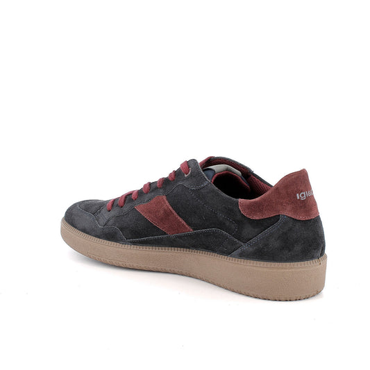 Scarpa IGI&CO sneakers uomo MADE IN ITALY in Camoscio blu notte