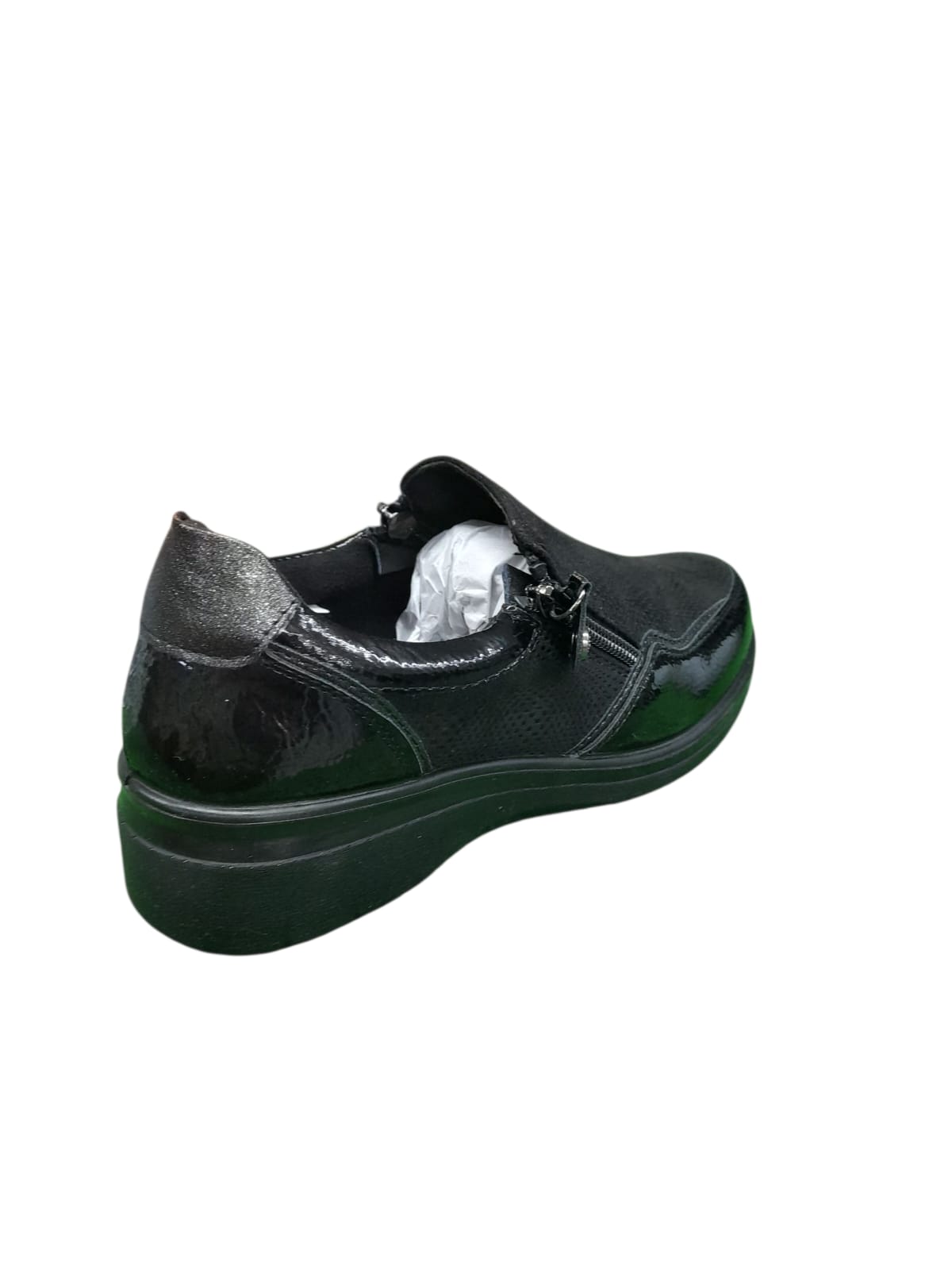 Sneaker AMARPIES scarpa linea confort donna in vernice e nabuk nero