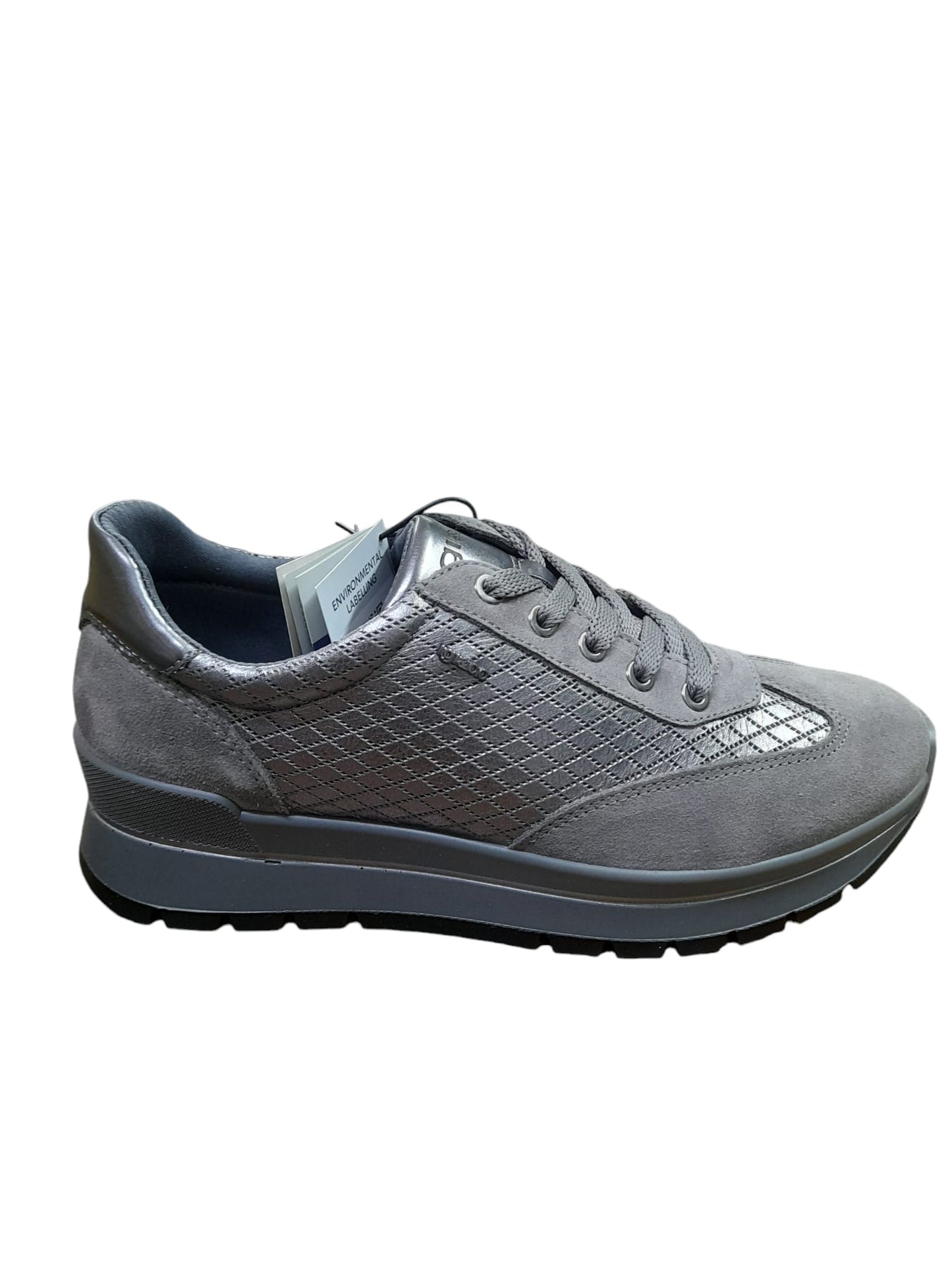 Sneakers IGI&CO scarpa sportiva donna MADE IN ITALY scamosciato e pelle/fiore grigio