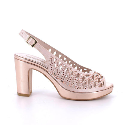 Sandalo donna elegante IGI&CO scarpa MADE IN ITALY tessuto raso rame
