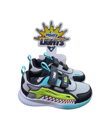 Sneakers PRIMIGI SPORT LIGHTS scarpa ginnastica da bambino in tessuto grigio e e nero