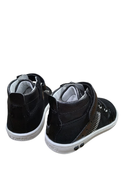 Sneakers PRIMIGI scarpa da bambina Primi Passsi in vernice e camoscio nero