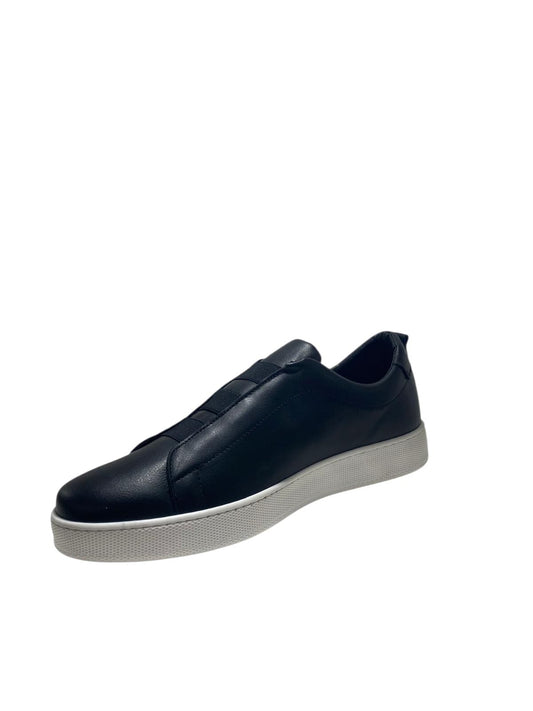 Sneakers uomo Triplo elastico in pelle nera CHAMPIGNON calzature MADE IN ITALY
