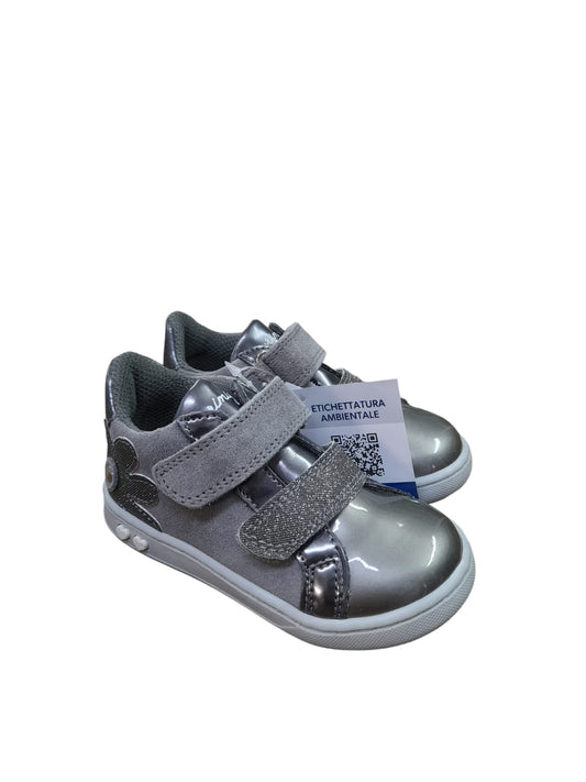 Sneakers PRIMIGI scarpa da bambina Primi Passsi in vernice e camoscio grigio