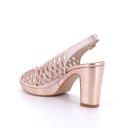 Sandalo donna elegante IGI&CO scarpa MADE IN ITALY tessuto raso rame