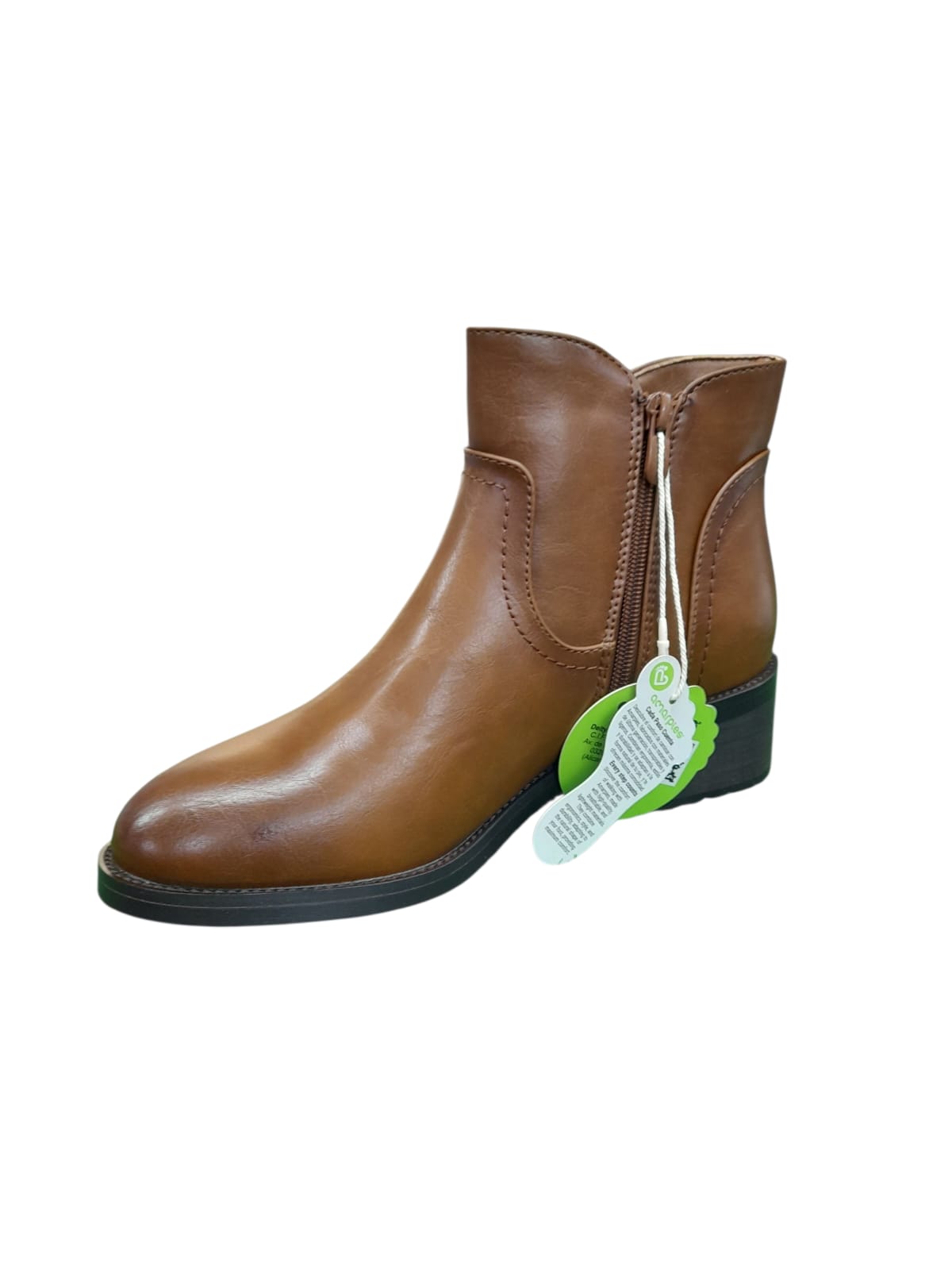 Tronchetto AMARPIES stivaletto linea confort donna in pelle color cuoio spazzolato
