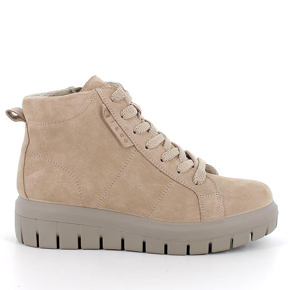 Tronchetto IGI&CO scarpa/stivaletto donna MADE IN ITALY camoscio super beige biscotto