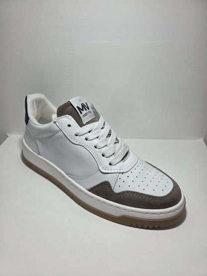 Sneakers uomo in pelle bianco MVshoes calzature MADE IN ITALY