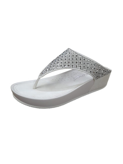 Infradito AMARPIES scarpa/sandalo donna in pelle brillantinata  beige chiaro