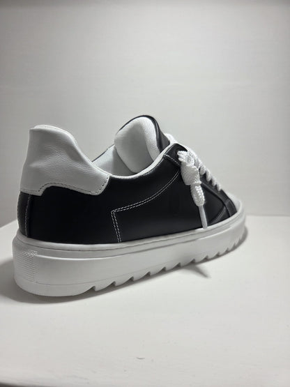 Sneakers uomo Top punta pelle nera MVshoes calzature MADE IN ITALY