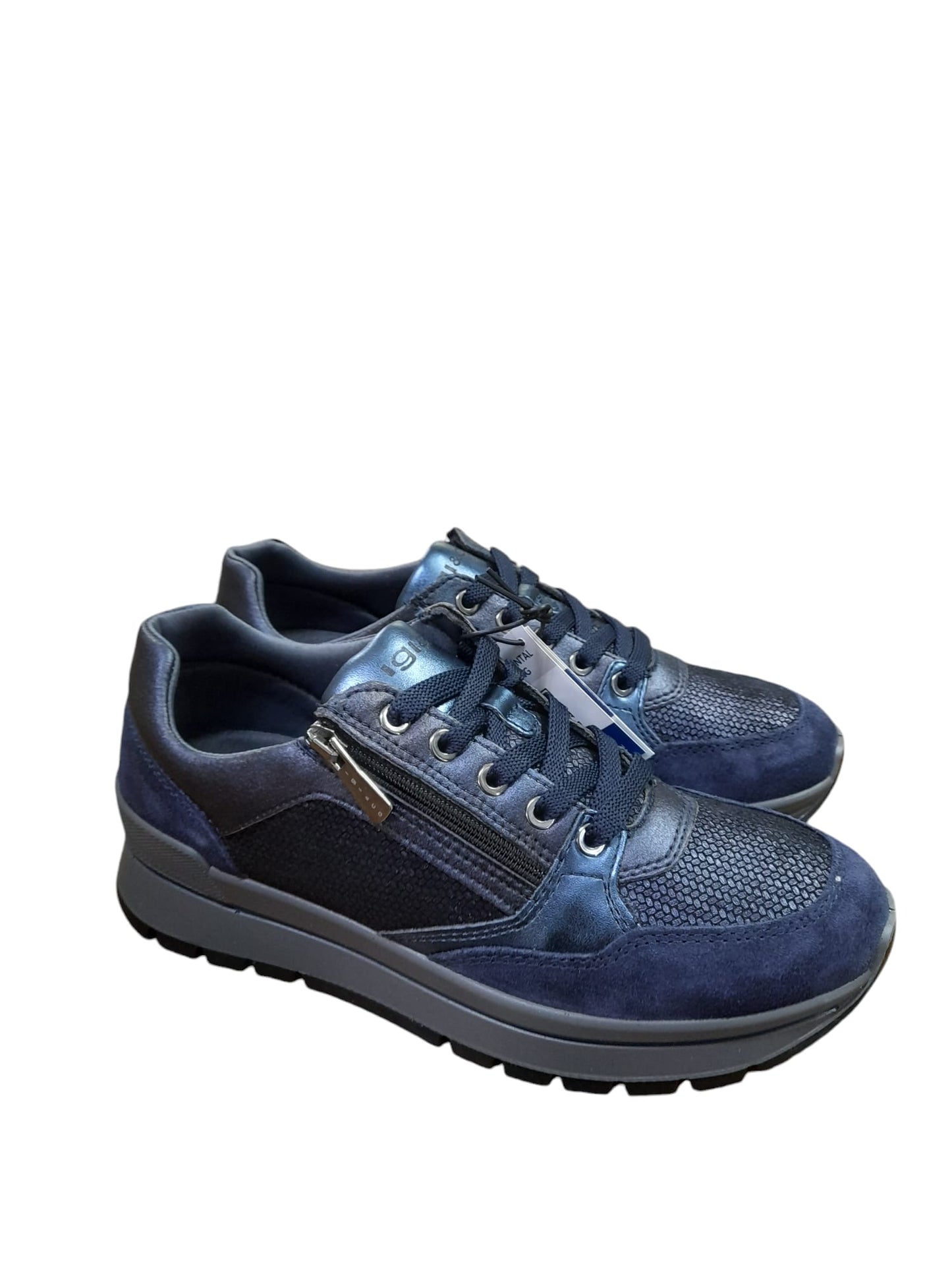 Sneakers IGI&CO scarpa sportiva donna MADE IN ITALY scamosciato max blu oceano