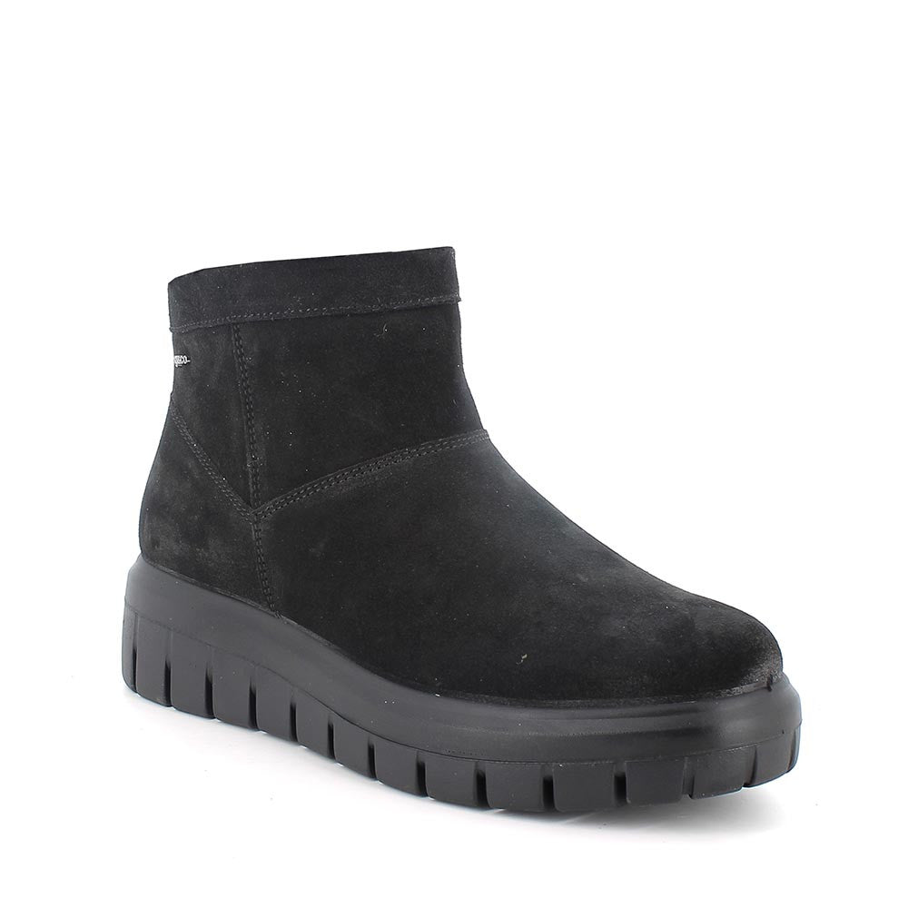 Tronchetto IGI&CO stivaletto donna MADE IN ITALY in camoscio super nero