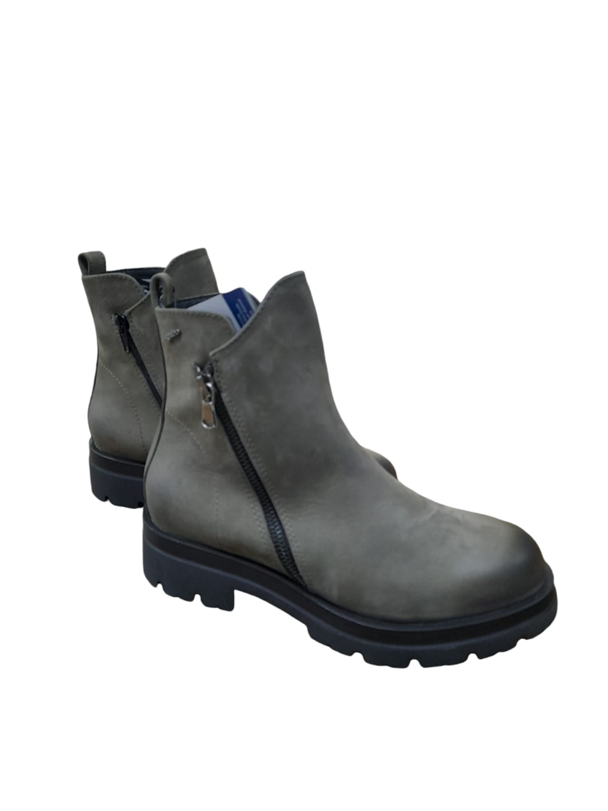 Tronchetto IGI&CO stivale donna MADE IN ITALY in nabuk soft verde militare