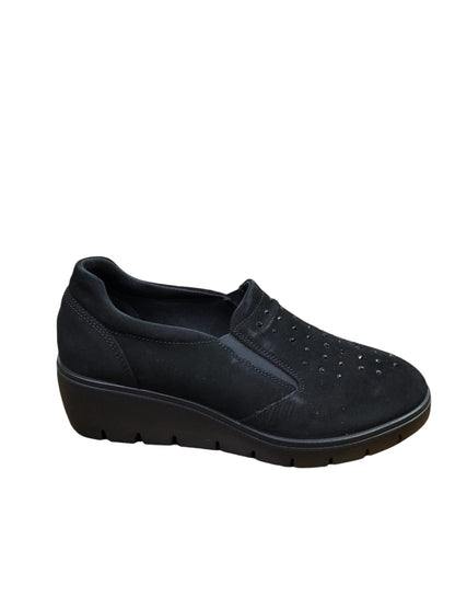 Mocassino ENVAL SOFT scarpa linea confort MADE IN ITALY in scamosciato super nero