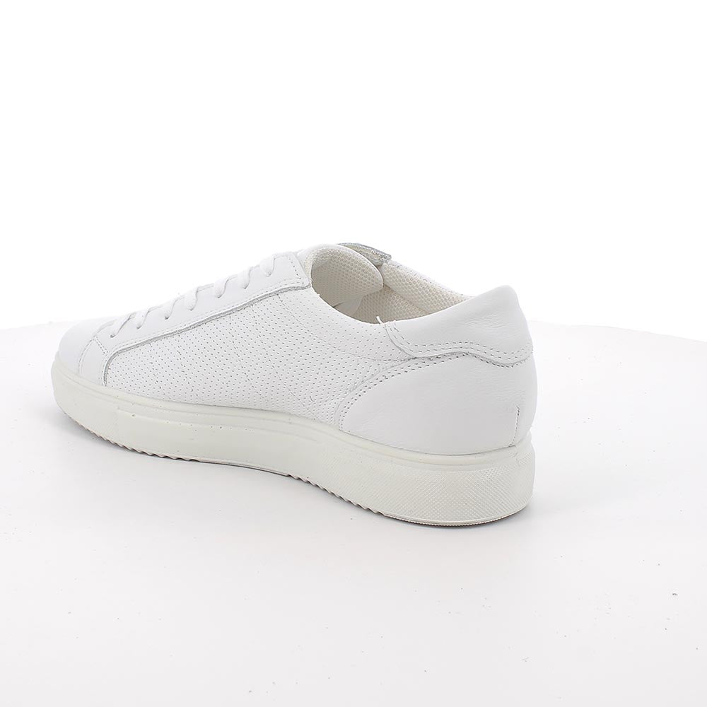 Sneakers IGI&CO scarpa sportiva uomo MADE IN ITALY in pelle fiore bottolato bianco