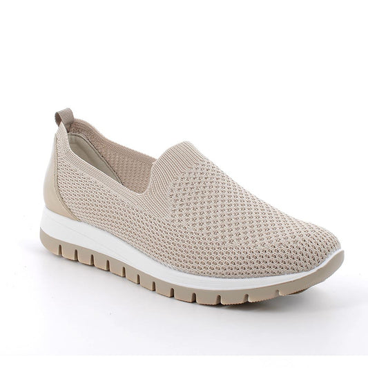 Mocassino IGI&CO scarpa donna MADE IN ITALY tessuto Flyknit elastico crema platino