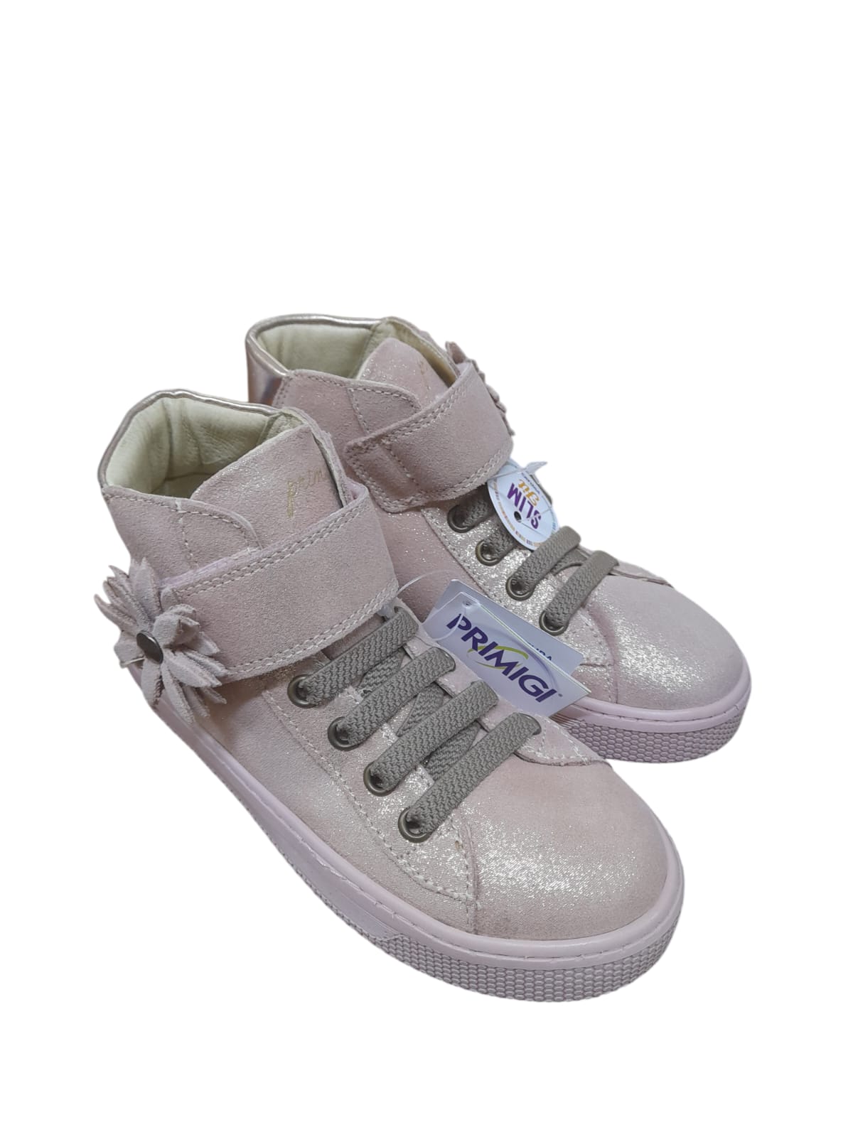 Sneakers PRIMIGI scarpa da bambina a colletto rialzato in camoscio brinato carne