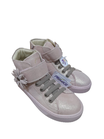 Sneakers PRIMIGI scarpa da bambina a colletto rialzato in camoscio brinato carne