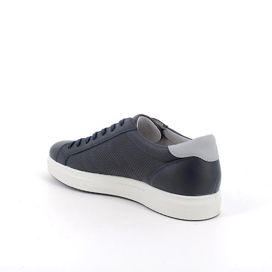 Sneakers IGI&CO scarpa sportiva uomo MADE IN ITALY pelle fiore bottolato martin blu