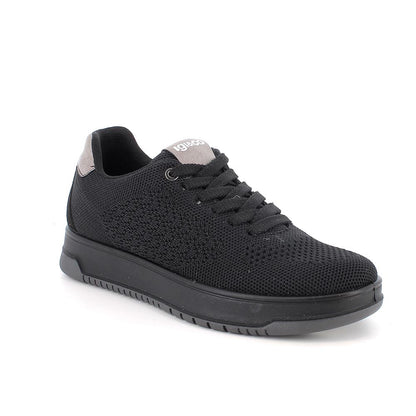 Sneakers IGI&CO scarpa donna MADE IN ITALY in tessuto Flyknit elasticizzato nero