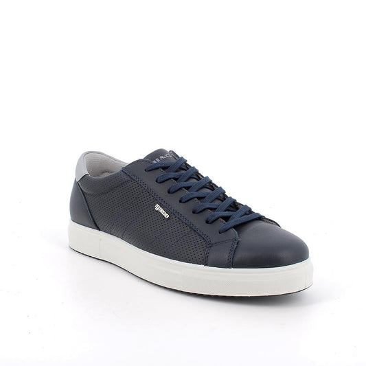 Sneakers IGI&CO scarpa sportiva uomo MADE IN ITALY pelle fiore bottolato martin blu