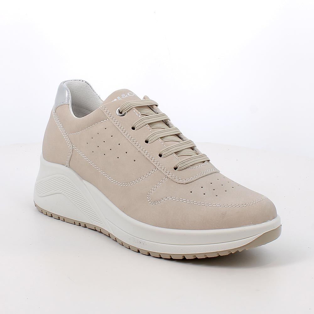 Sneakers IGI&CO scarpa sportiva donna MADE IN ITALY in nabuk delave Beige osso