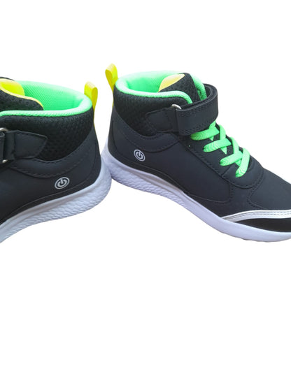 Scarpa PRIMIGI SPORT LIGHTS ginnastica bambino a luci led bambino nabuk nero rialzato