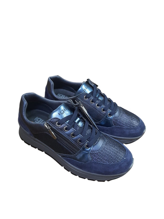Sneakers IGI&CO scarpa sportiva donna MADE IN ITALY scamosciato max blu oceano