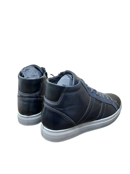 Sneaker IGI&CO scarpa uomo MADE IN ITALY pelle/vitello rag blu notte colletto alto