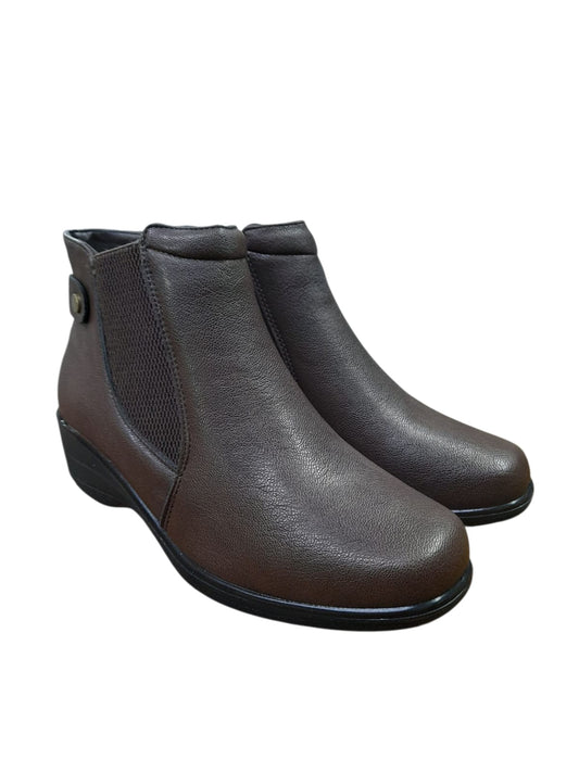 Tronchetto CINZIA SOFT stivaletto linea confort donna in pelle marrone testa di moro