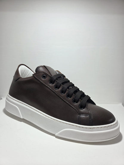 Sneakers uomo Londra in pelle testa di moro CHAMPIGNON calzature MADE IN ITALY