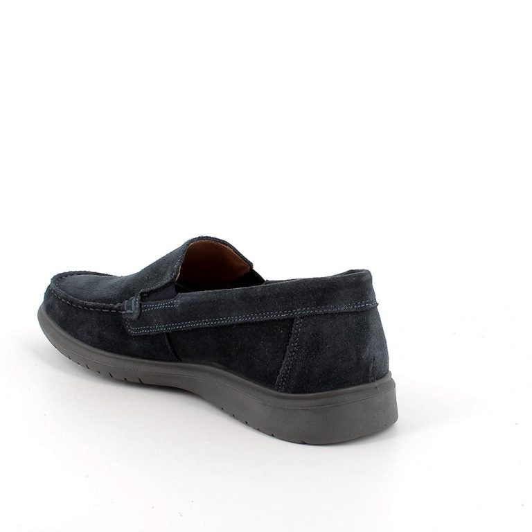 Mocassino ENVAL SOFT scarpa da uomo MADE IN ITALY in camoscio special blu scuro
