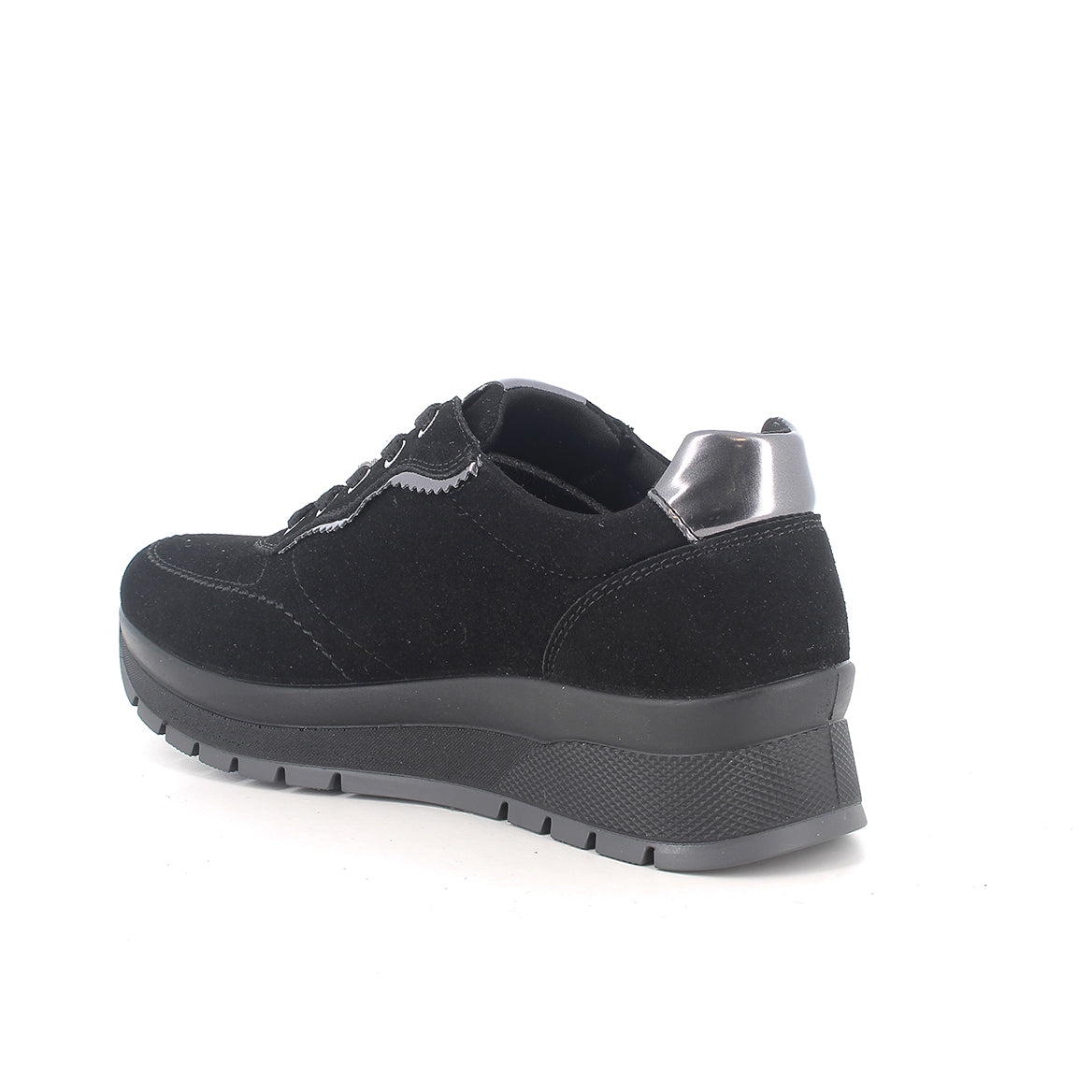 Sneakers IGI&CO scarpa donna MADE IN ITALY in camoscio crosta nero