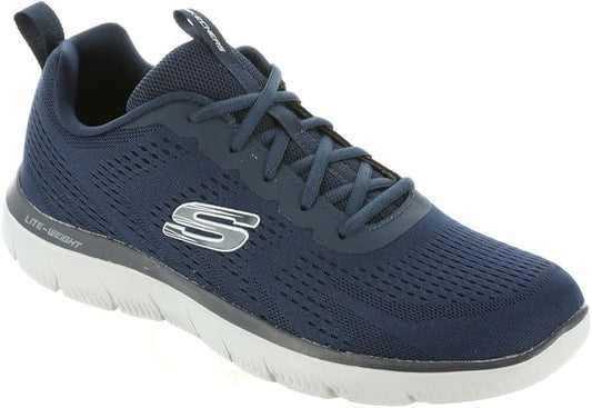 SKECHERS SUMMITS TORRE scarpa running da uomo in tessuto tecnico blu navy