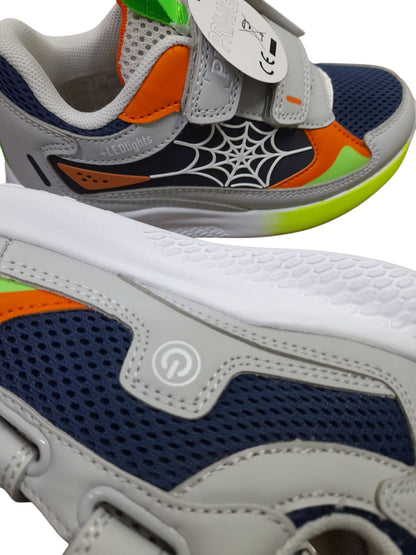 Sneakers PRIMIGI SPORT LIGHTS scarpa ginnastica da bambino in pelle grigio e tessuto