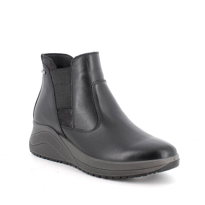 Tronchetto IGI&CO scarpotto/stivaletto donna MADE IN ITALY pelle/nappa neraGORE-TEX