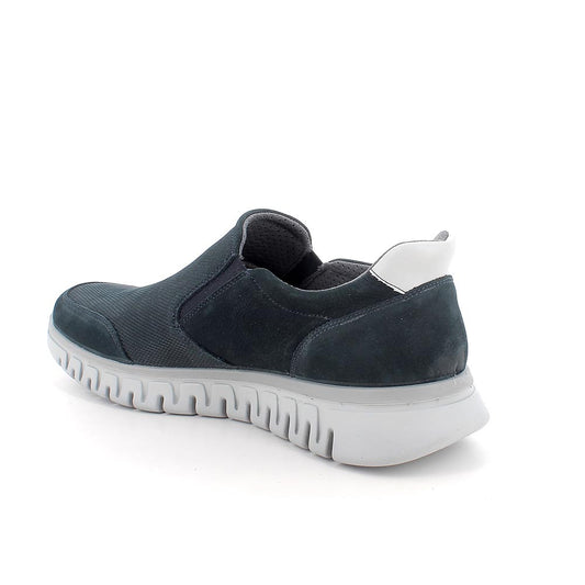 Mocassino IGI&CO scarpa da uomo MADE IN ITALY in nabuk gum blu notte