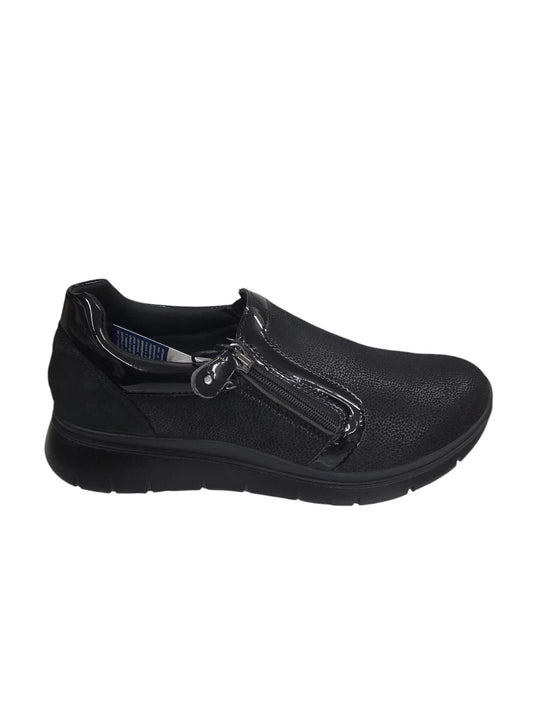 Sneaker ENVAL SOFT scarpa da donna con cerniera MADE IN ITALY tessuto flyknit nero